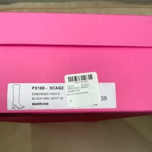 BRAND NEW PARIS TEXAS BLOCK HEEL 80 CROC EMBOSSED LEATHER BOOT.
